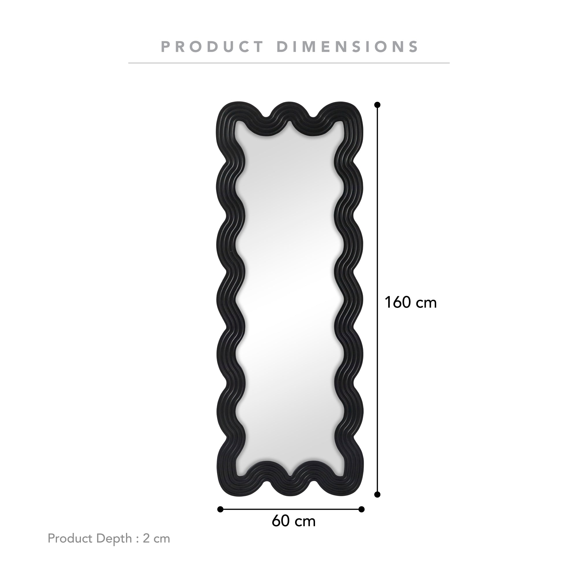 Lulu 160cm Floor Mirror Black product image 3