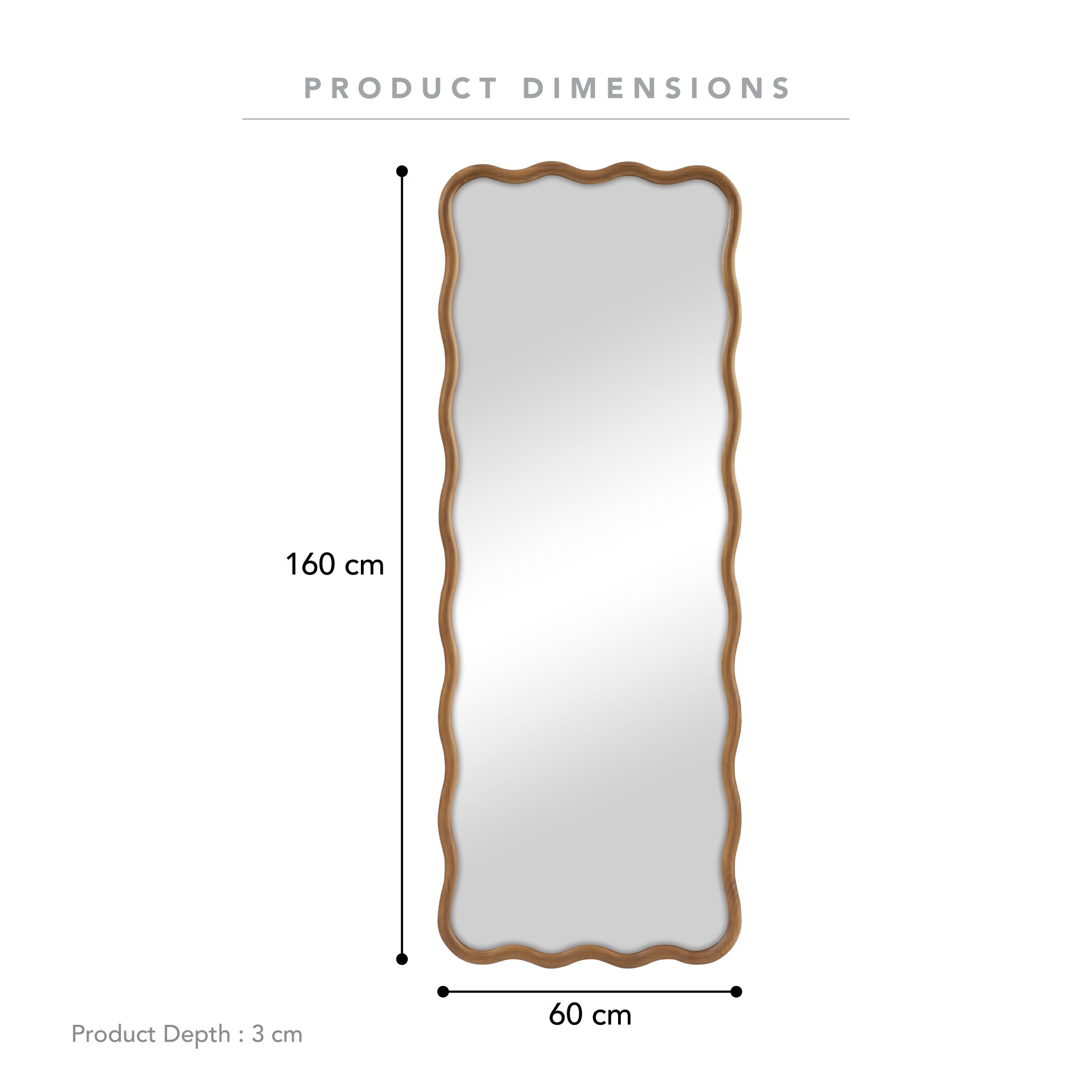 Codie 160cm Floor Mirror Natural product image 3