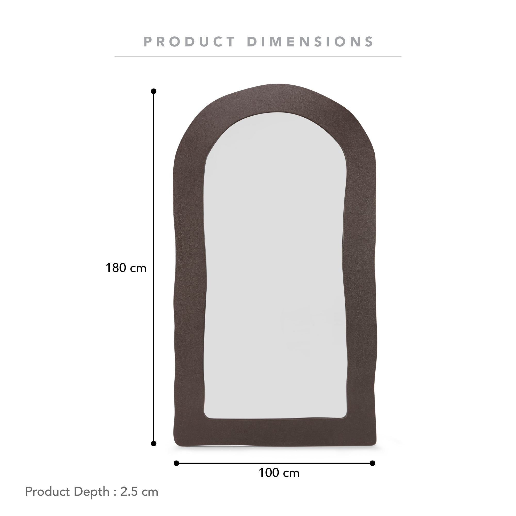 Alex 180cm Arch Mirror Chocolate product image 3