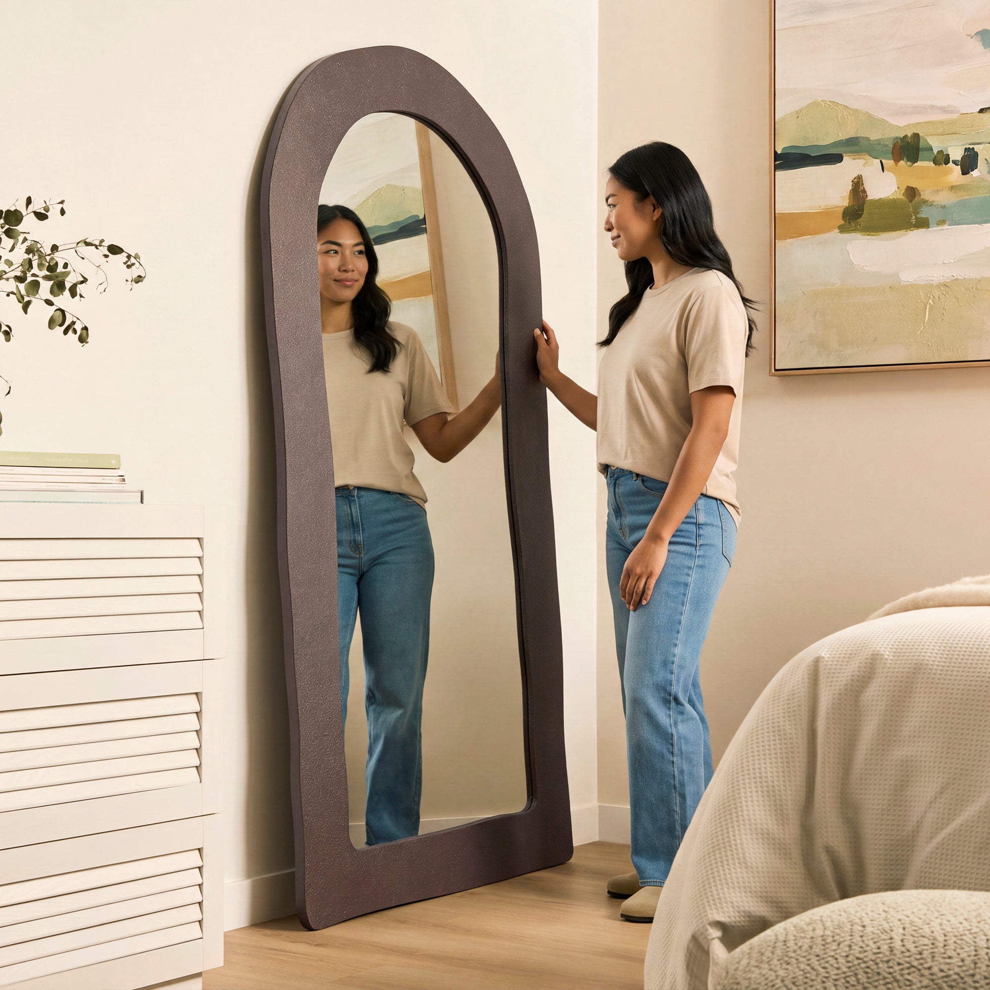 Alex 180cm Arch Mirror Chocolate product image 7