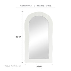 Alex 180cm Arch Mirror White product image 3