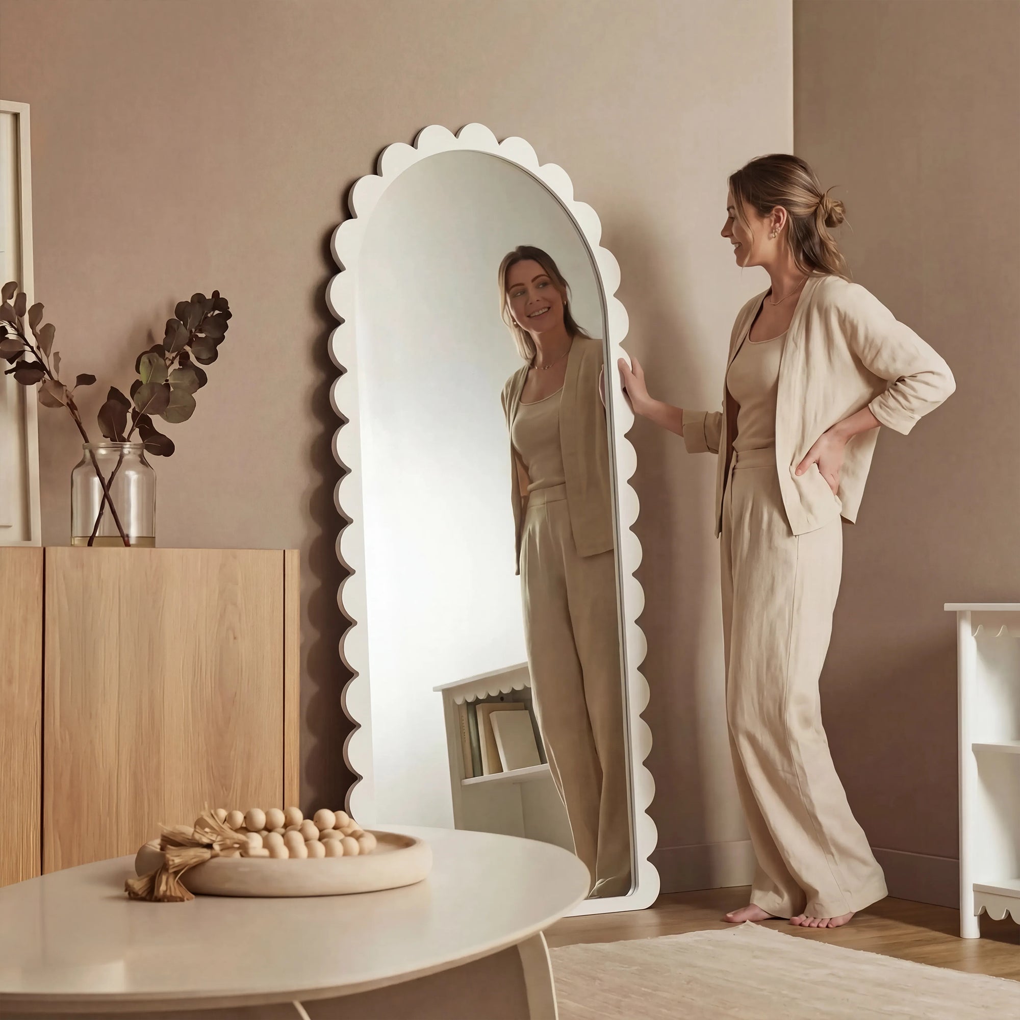 Amelie 180cm Arch Mirror White product image 4