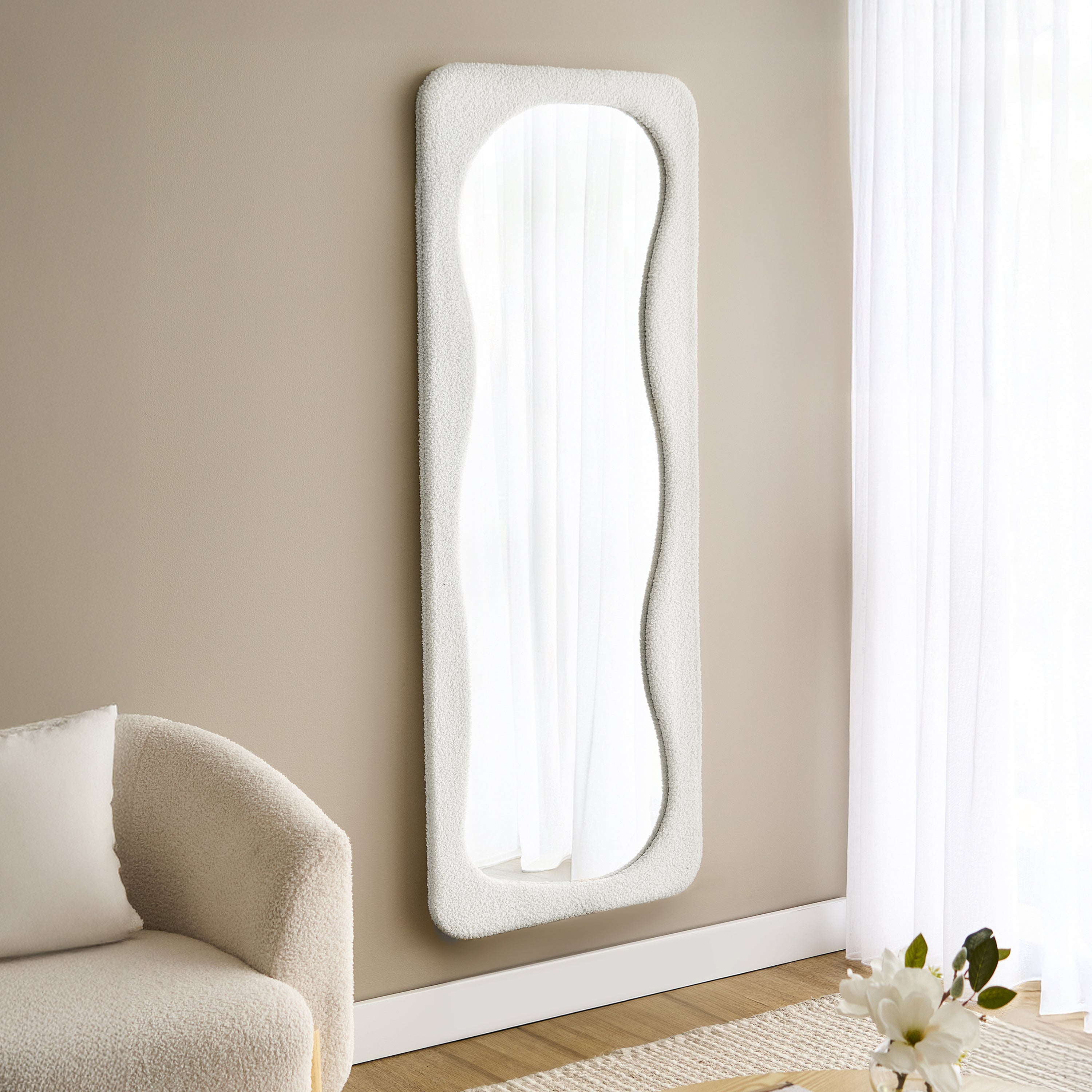 Rhia 160cm Floor Mirror White lifestyle image