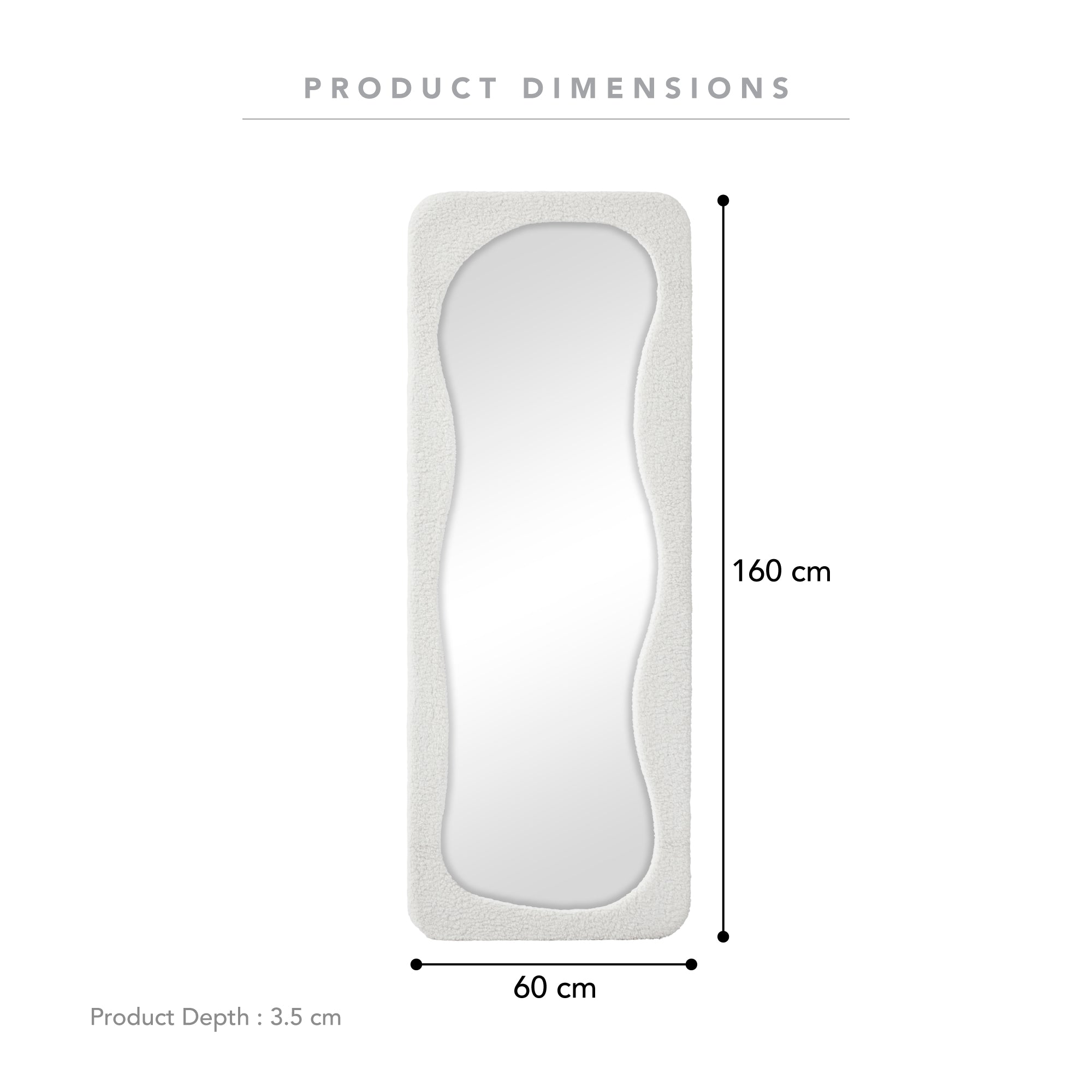 Rhia 160cm Floor Mirror White product image 3