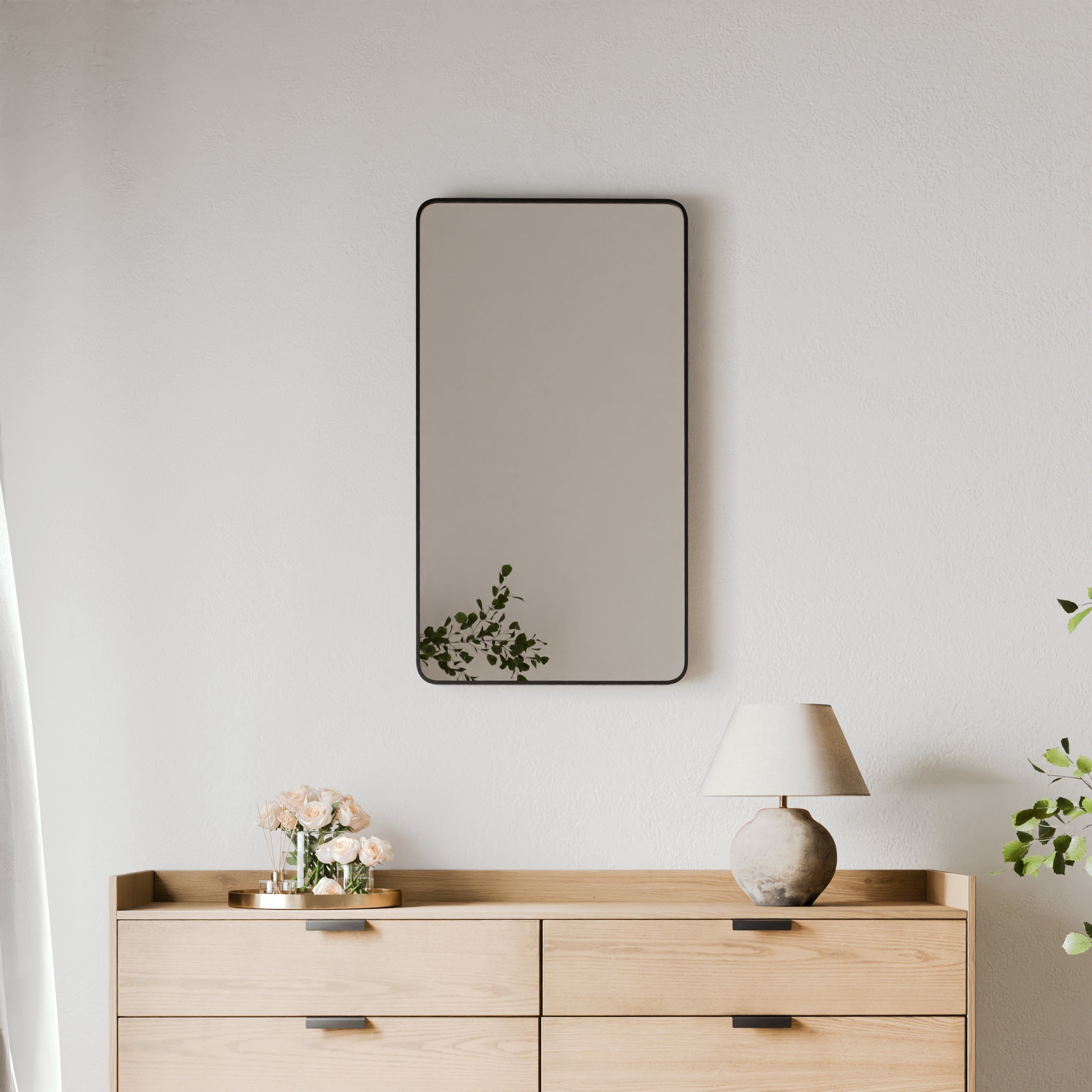 Gia 100cm Rounded Rectangle Mirror Black product image 4