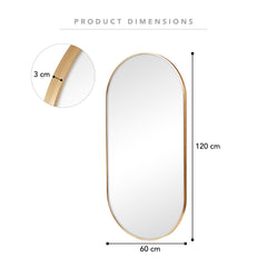 Zoe 120cm Oval Aluminium Mirror Gold product image 3