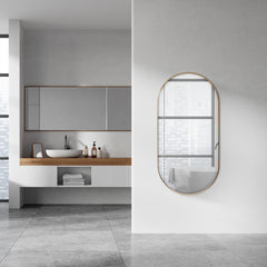 Zoe 120cm Oval Aluminium Mirror Gold product image 4