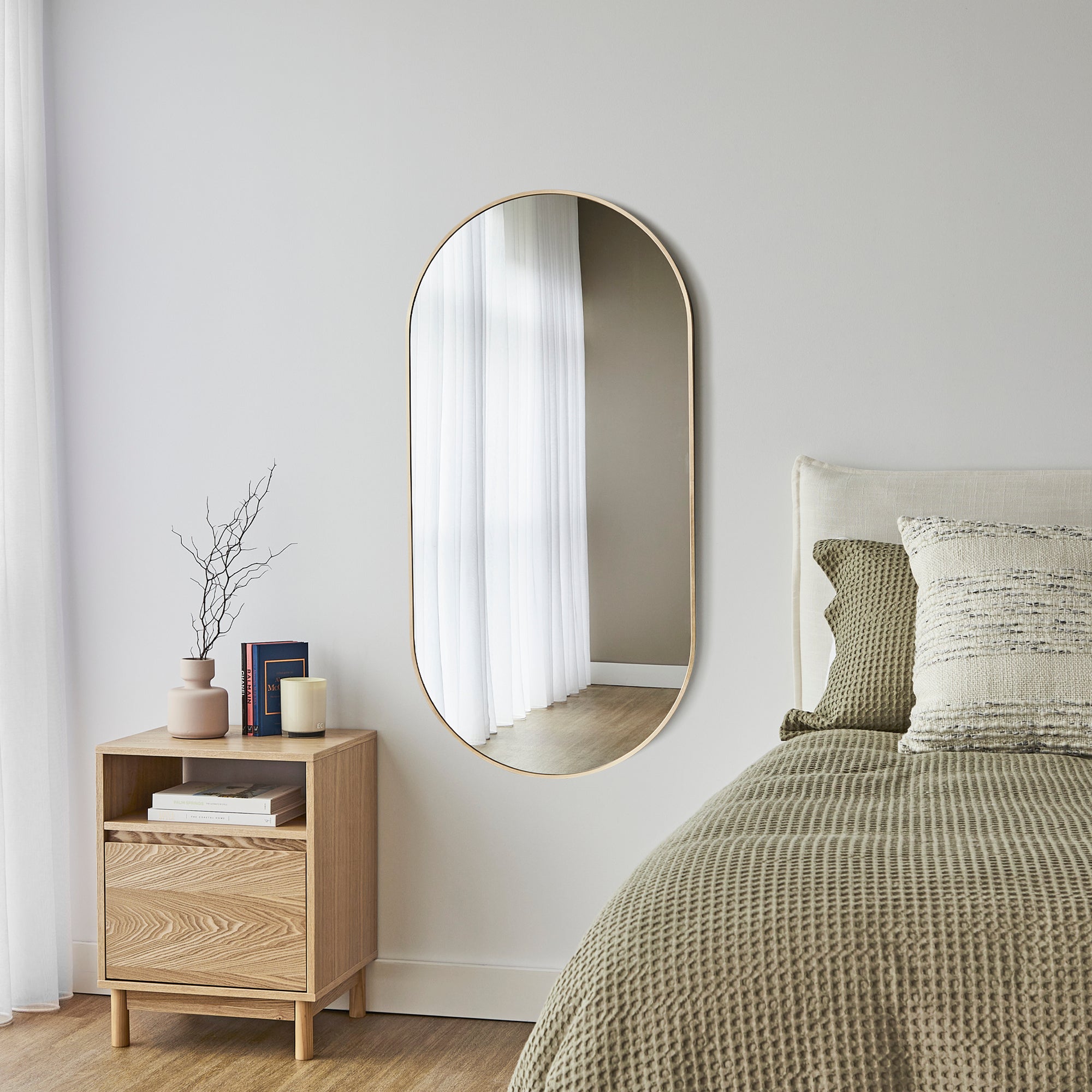 Zoe 120cm Oval Aluminium Mirror Gold product image 5