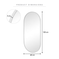 Zoe 120cm Oval Aluminium Mirror White product image 3