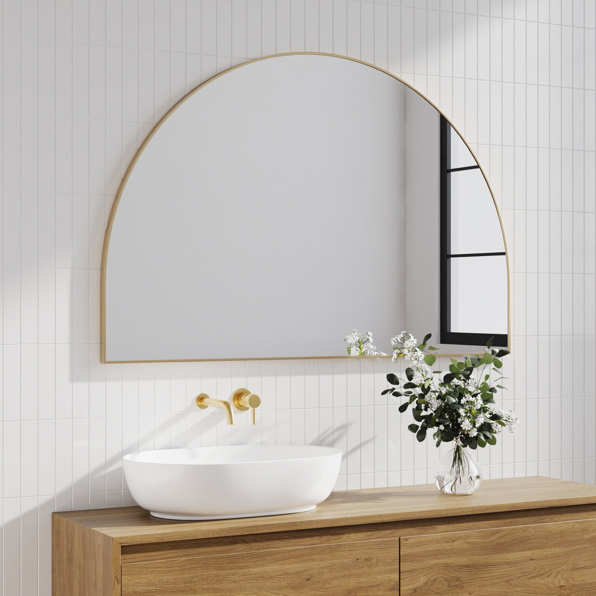 Zali XL 150cm Arched Mirror Gold lifestyle image