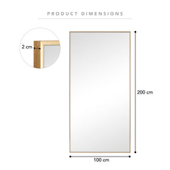 Elle XXL 200cm Rectangle Mirror Gold product image 3