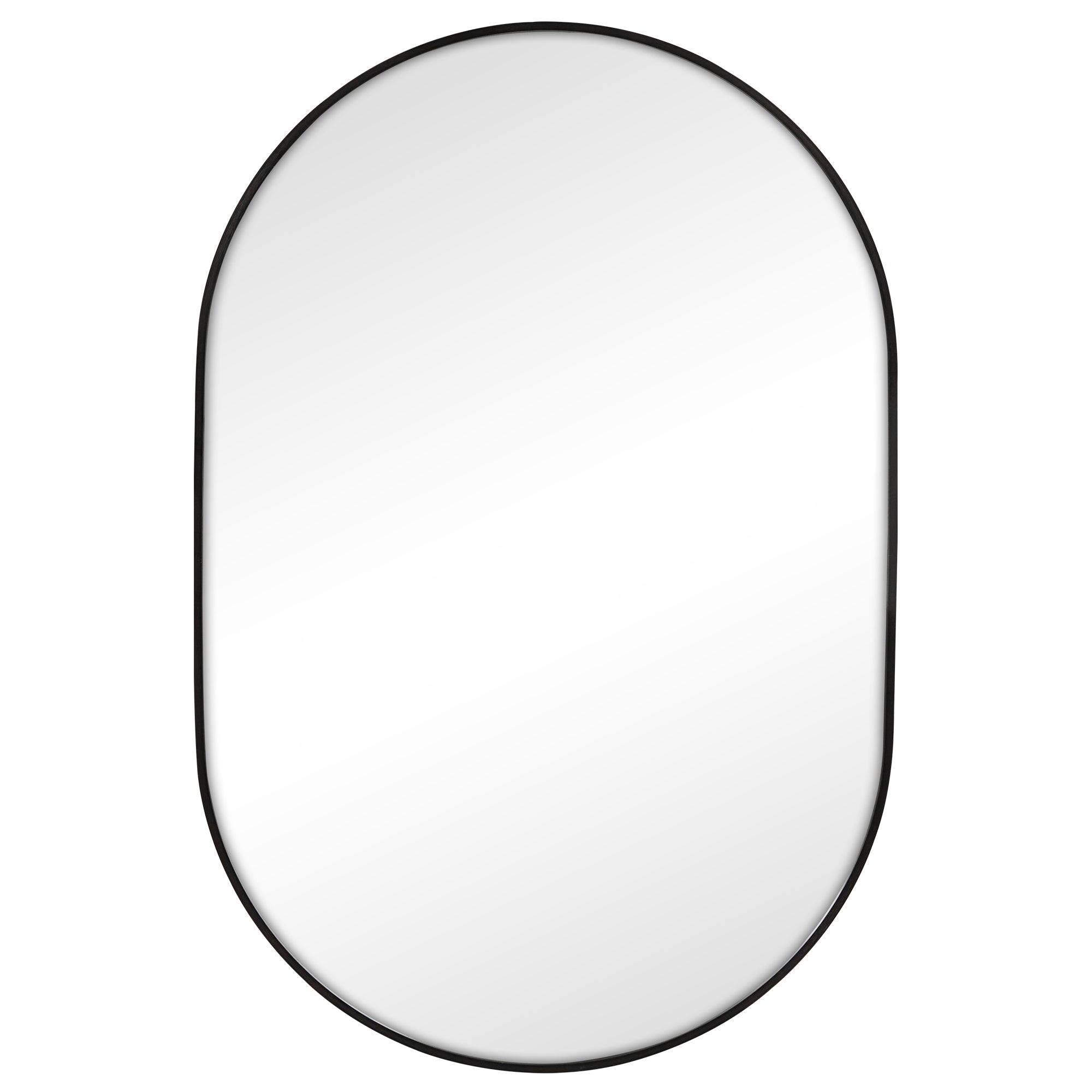 Zoe 90cm Oval Aluminium Mirror Black product image 2