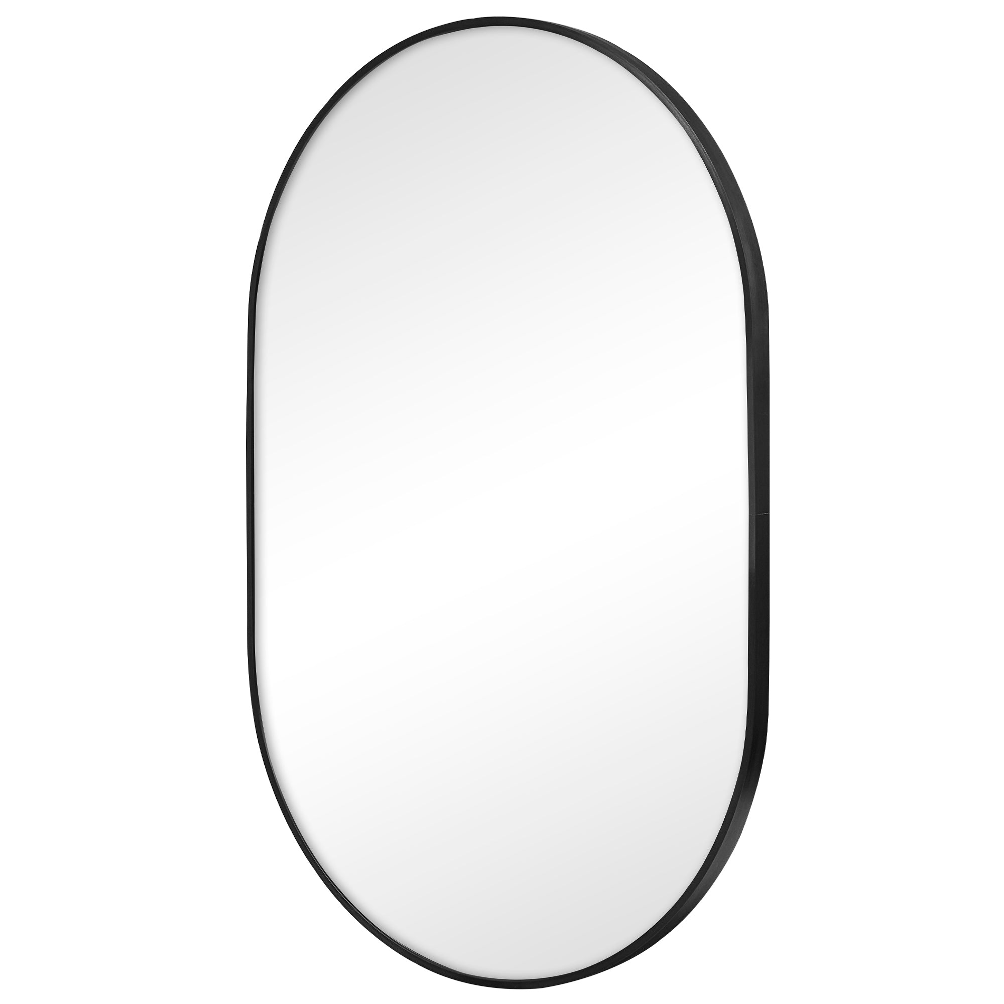 Zoe 90cm Oval Aluminium Mirror Black product image 6