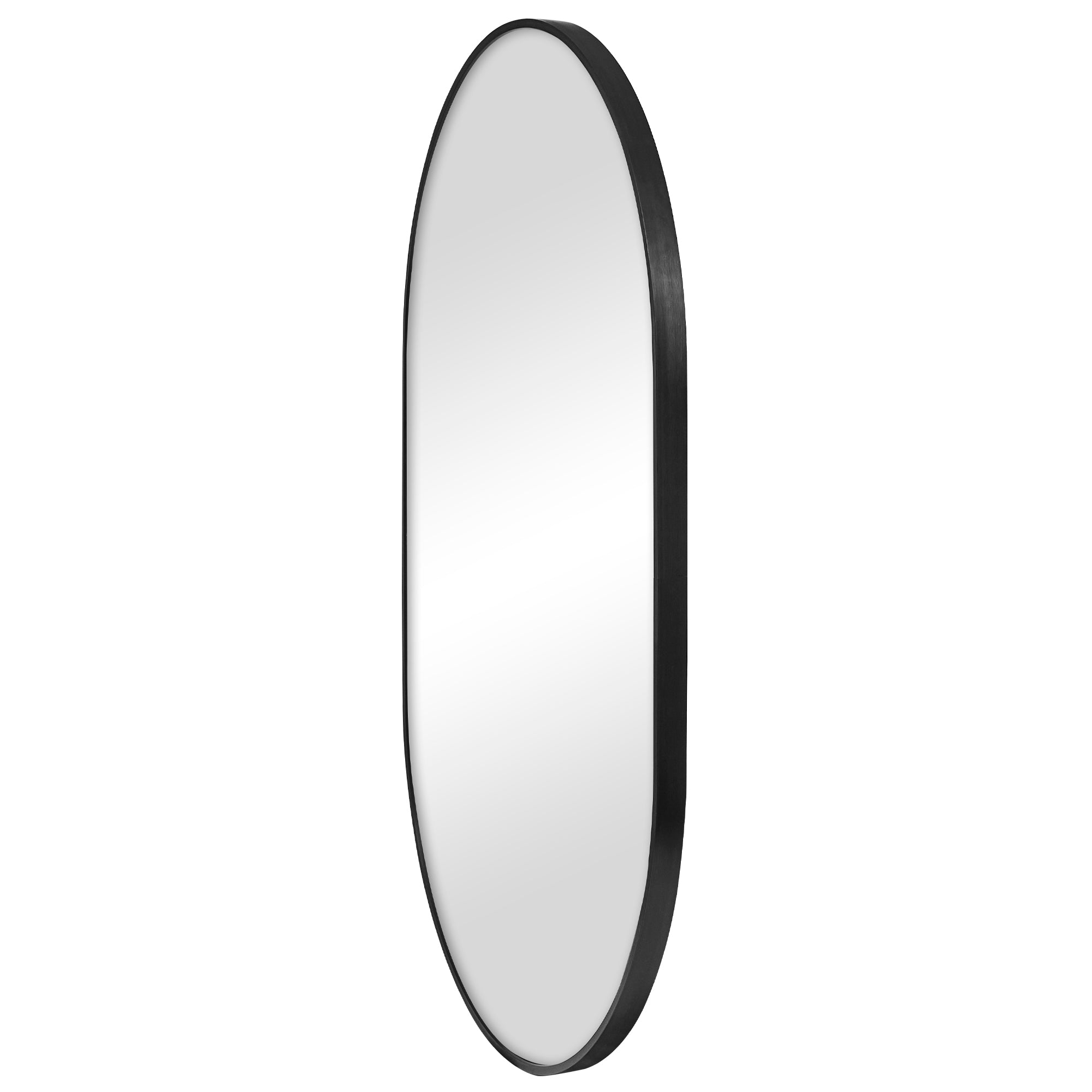 Zoe 90cm Oval Aluminium Mirror Black product image 7