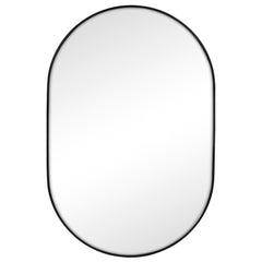 Zoe 90cm Oval Aluminium Mirror Black product image 2