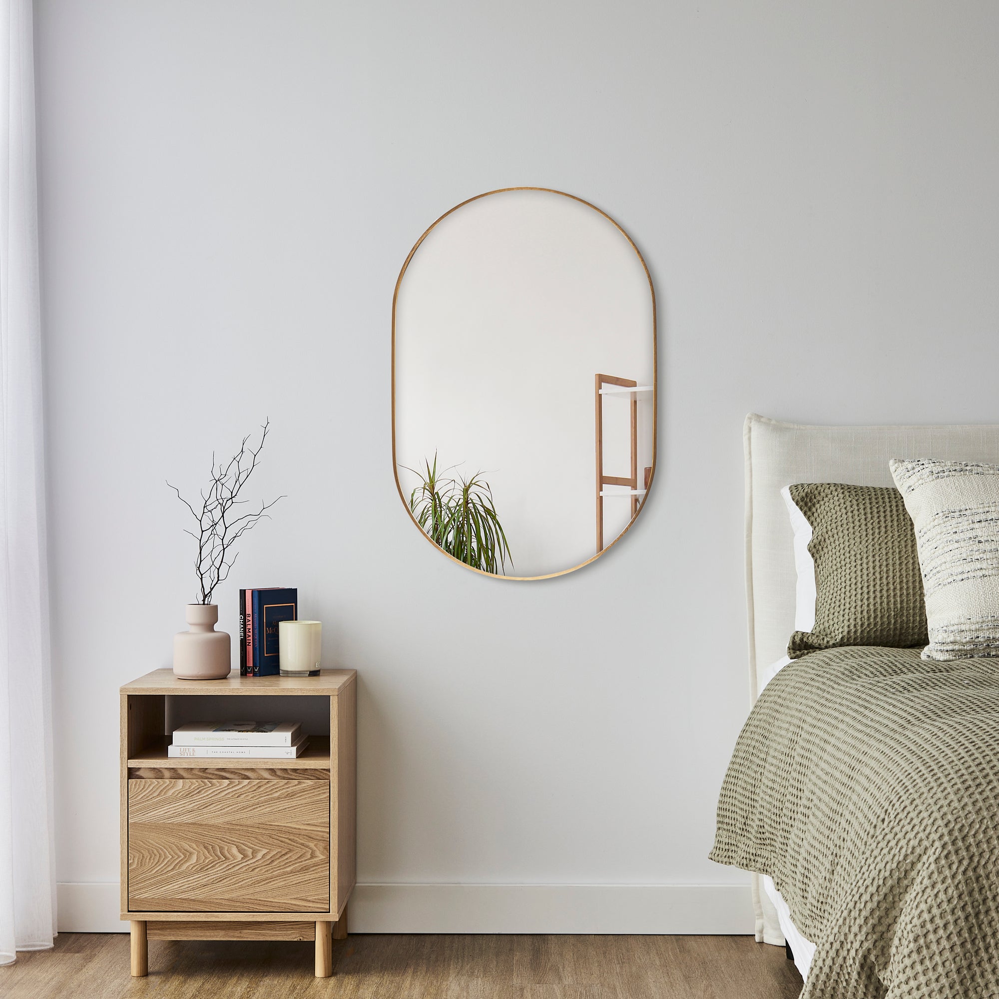 Zoe 90cm Oval Aluminium Mirror Gold product image 5