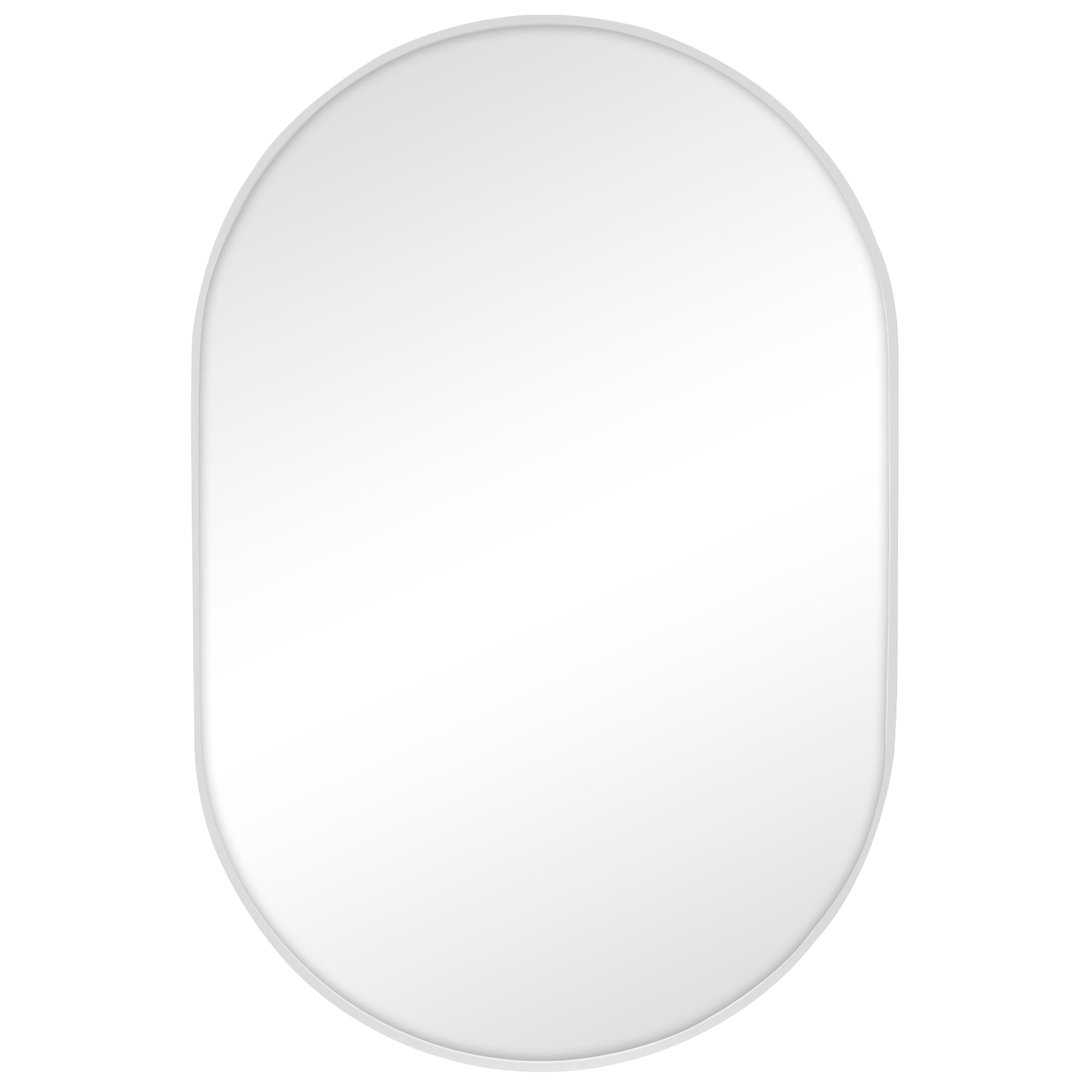Zoe 90cm Oval Aluminium Mirror White product image 2