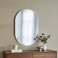 Zoe 90cm Oval Aluminium Mirror White product image 4
