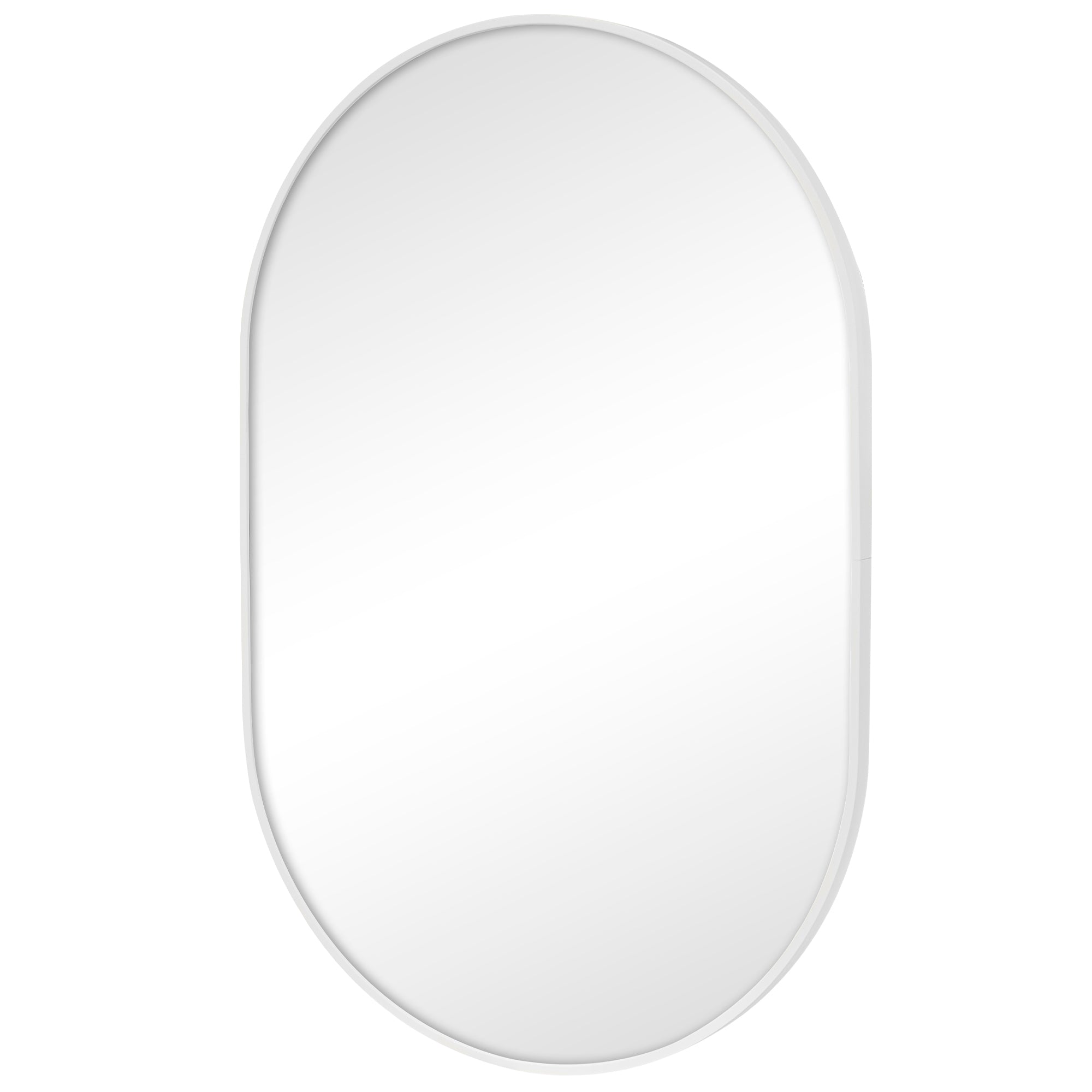 Zoe 90cm Oval Aluminium Mirror White product image 6