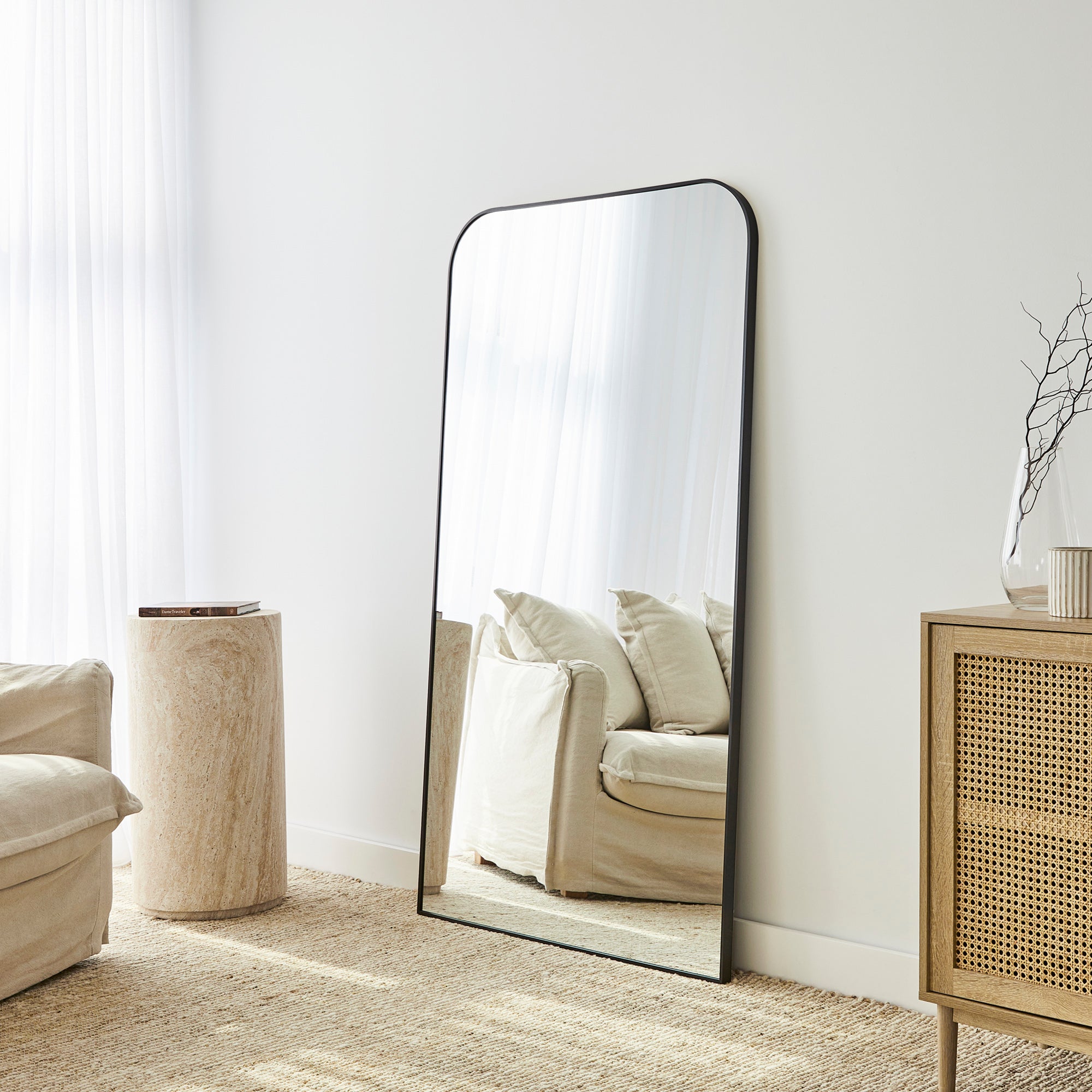 Ivy 165cm Rounded Mirror Black product image 5