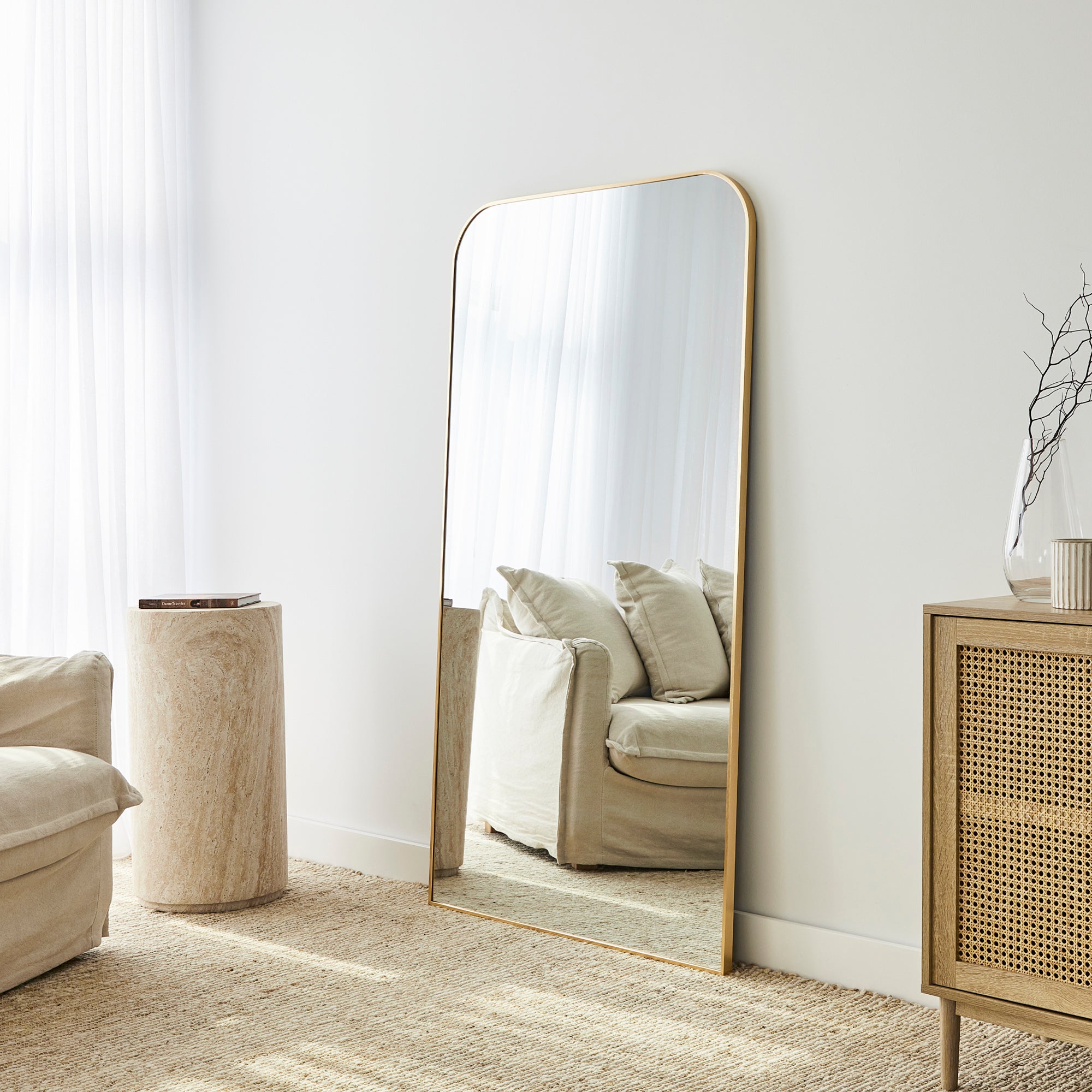Ivy 165cm Rounded Mirror Gold product image 5