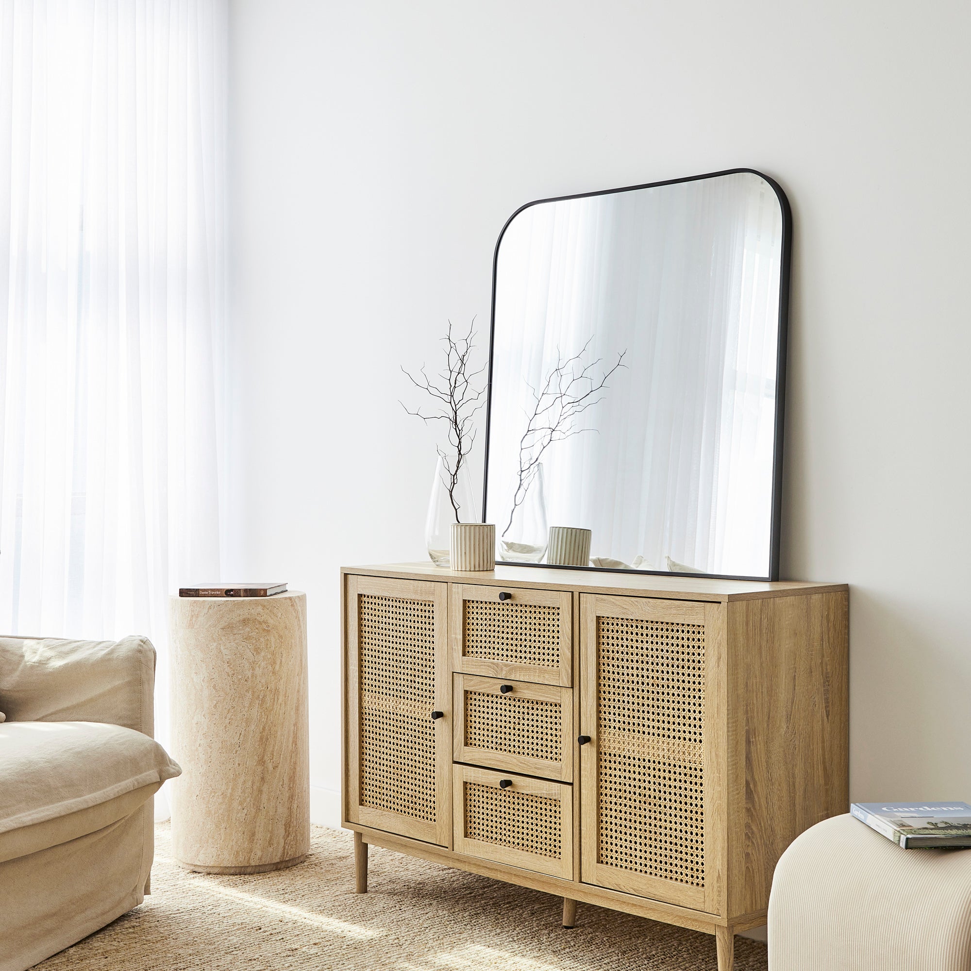 Ivy 90cm Rounded Mirror Black product image 5