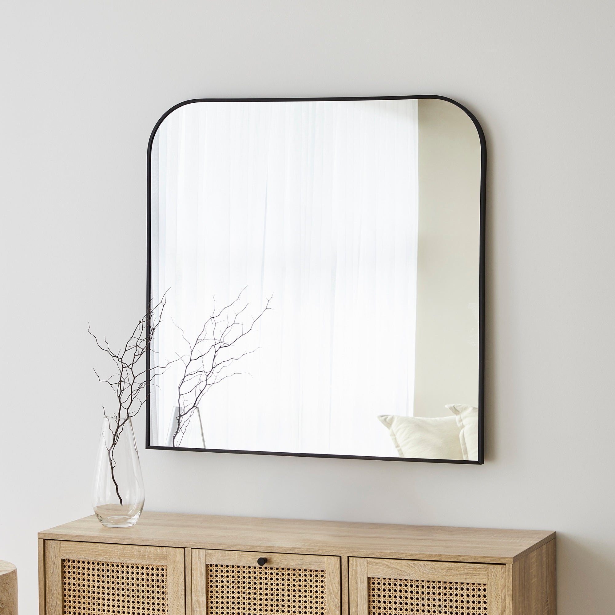 Ivy 90cm Rounded Mirror Black product image 6