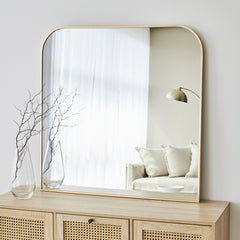 Ivy 90cm Rounded Mirror Gold lifestyle image