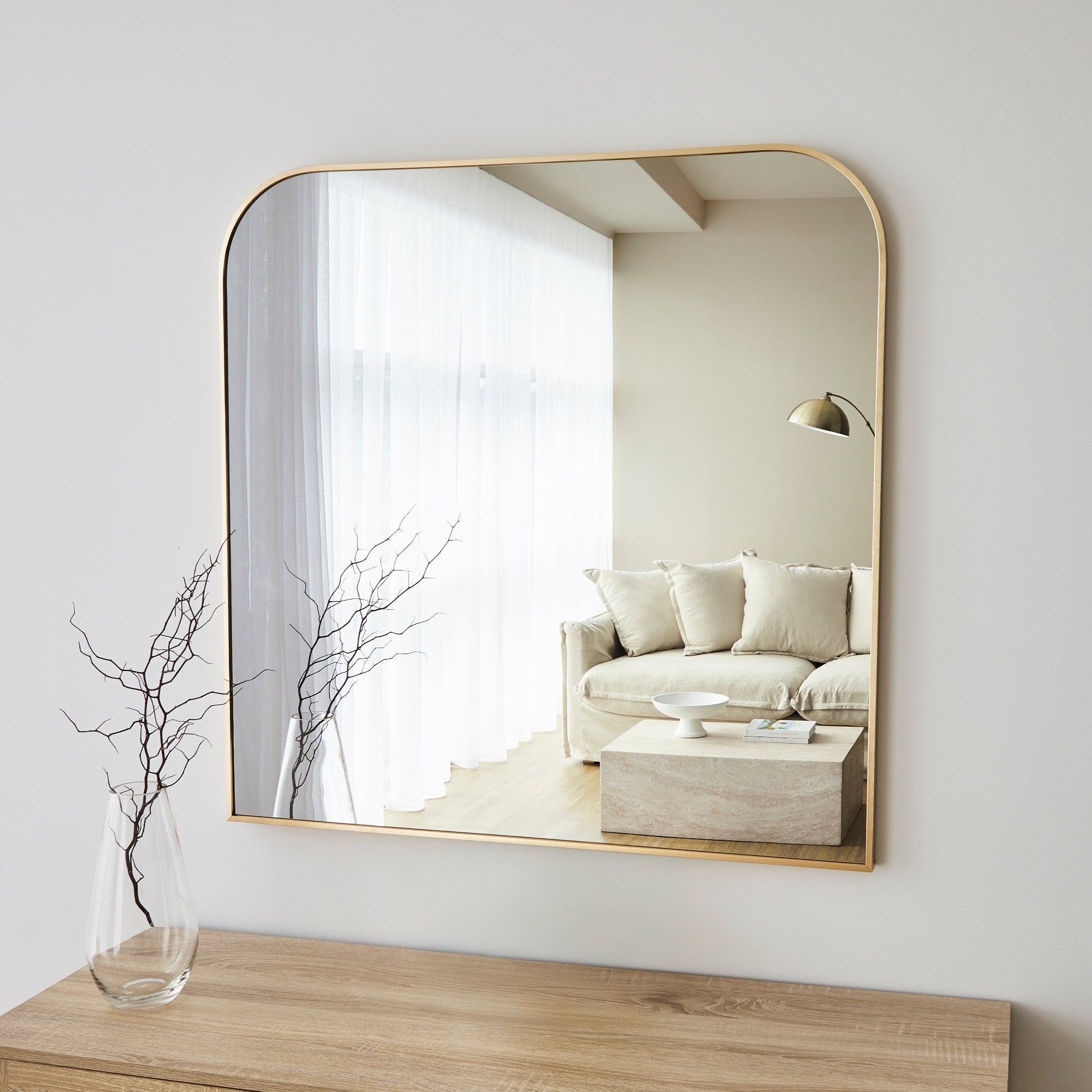 Ivy 90cm Rounded Mirror Gold product image 4