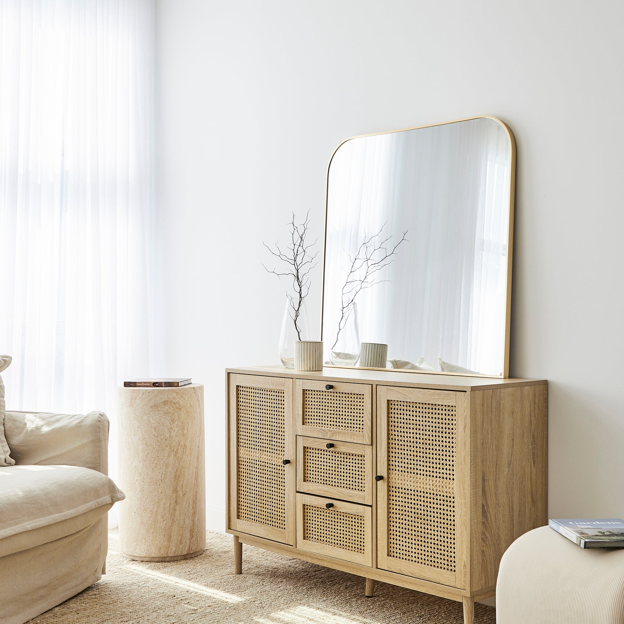 Ivy 90cm Rounded Mirror Gold product image 5