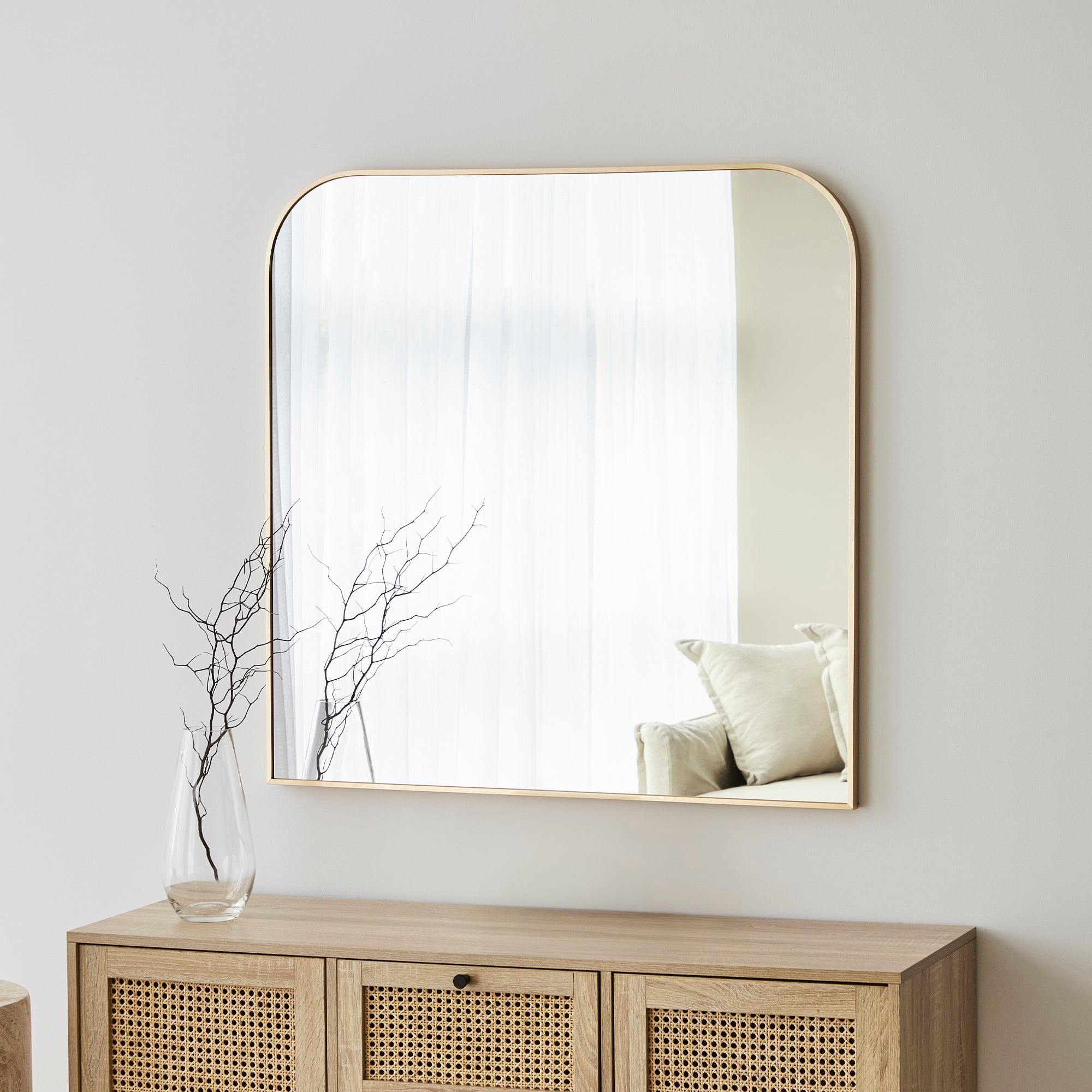 Ivy 90cm Rounded Mirror Gold product image 6