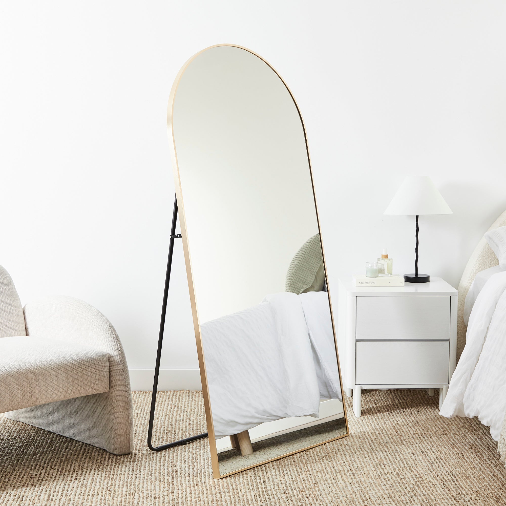 Cindy 160cm Arch Mirror Gold lifestyle image