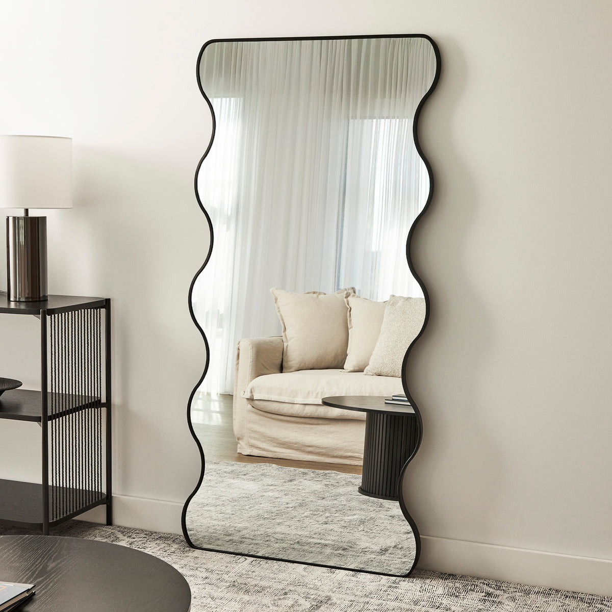 Wavy 165cm Mirror Black lifestyle image