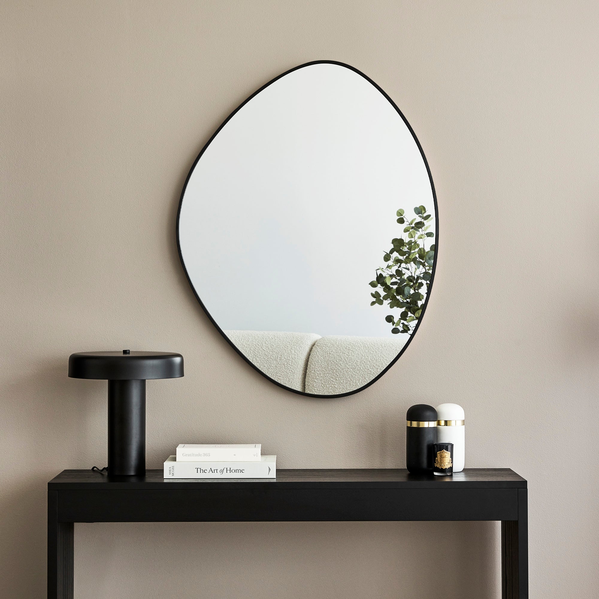 Kai 90cm Pebble Mirror Black product image 5