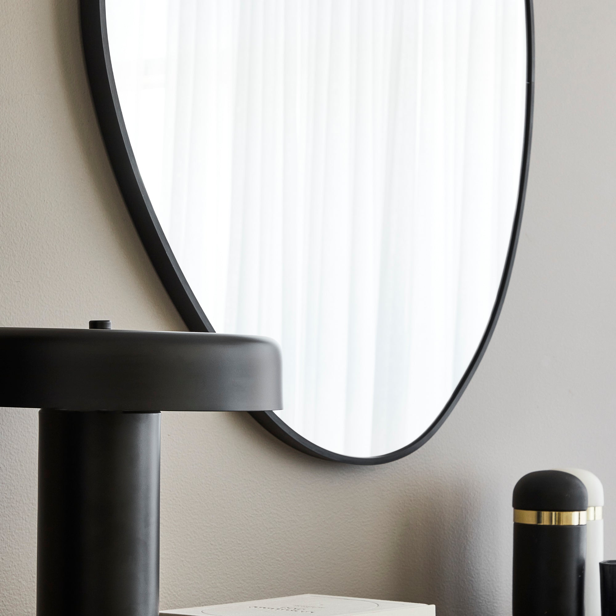 Kai 90cm Pebble Mirror Black product image 6