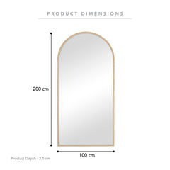 Oakleigh 200cm Arch Solid Oak Mirror product image 3