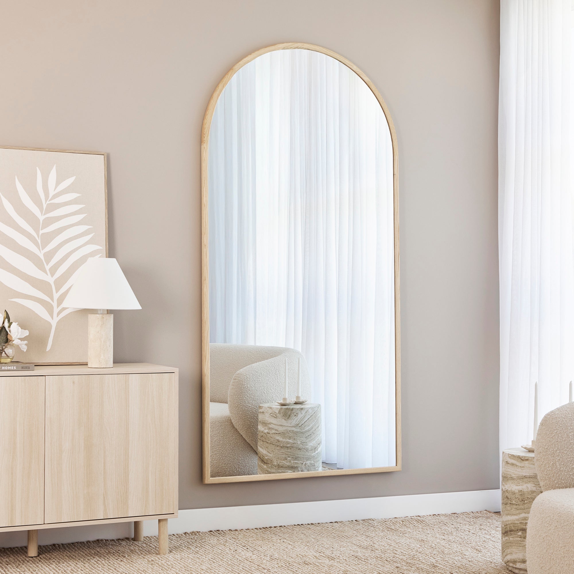 Oakleigh 200cm Arch Solid Oak Mirror product image 4