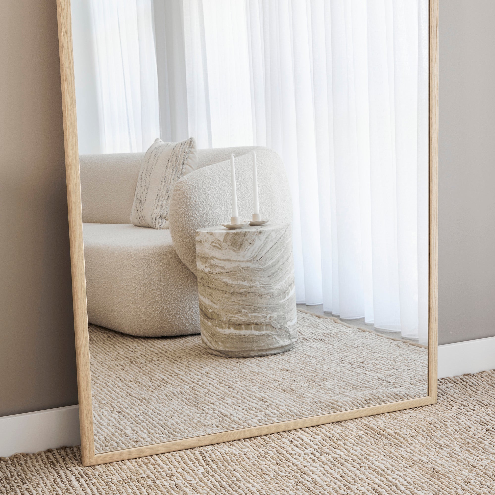 Oakleigh 200cm Arch Solid Oak Mirror product image 5