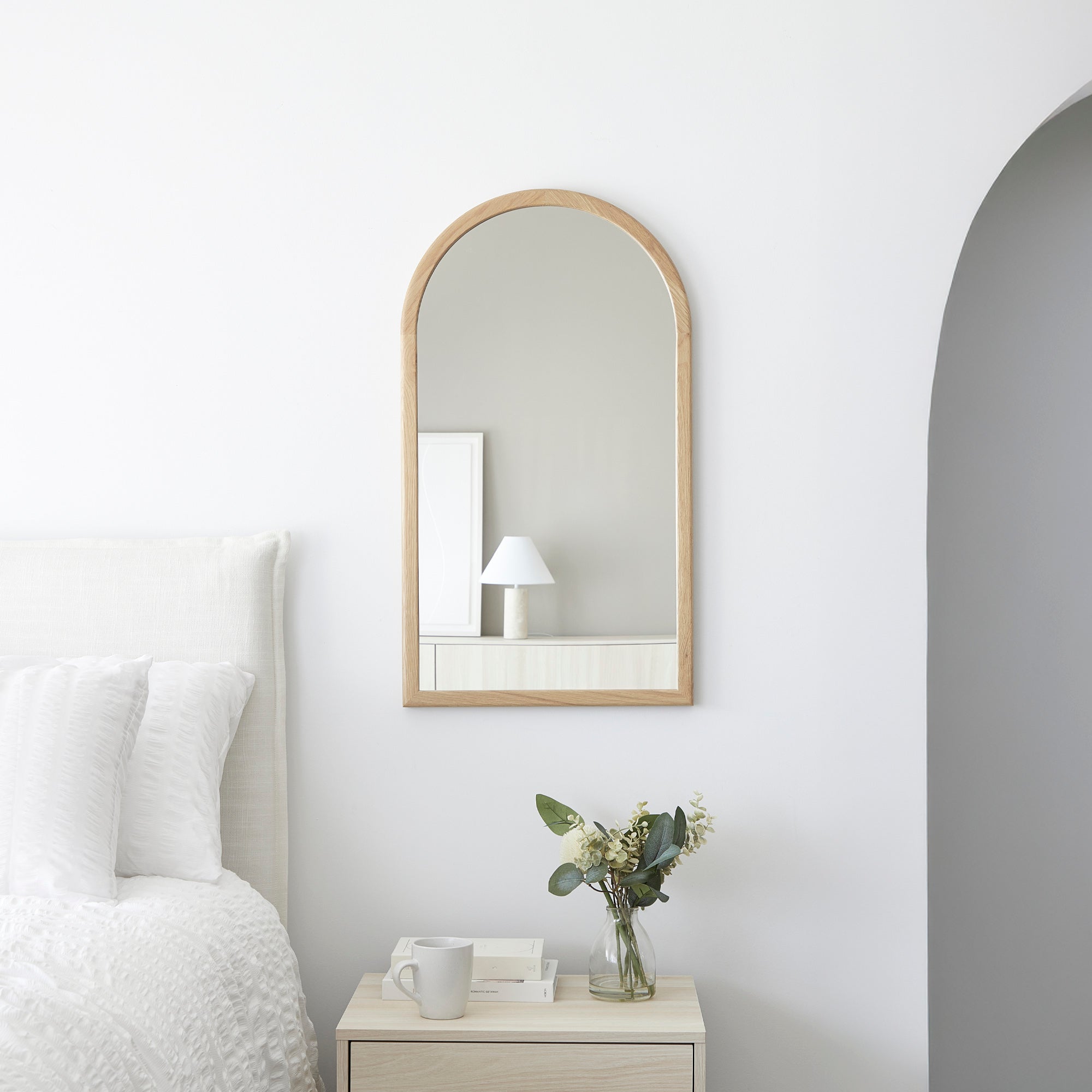 Oakleigh 80cm Solid Oakwood Arch Mirror product image 6