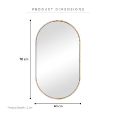 Oakleigh 70cm Oval Solid Oak Mirror product image 3