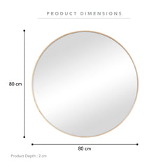 Oakleigh 80cm Round Solid Oak Mirror product image 3