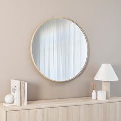 Oakleigh 80cm Round Solid Oak Mirror product image 4