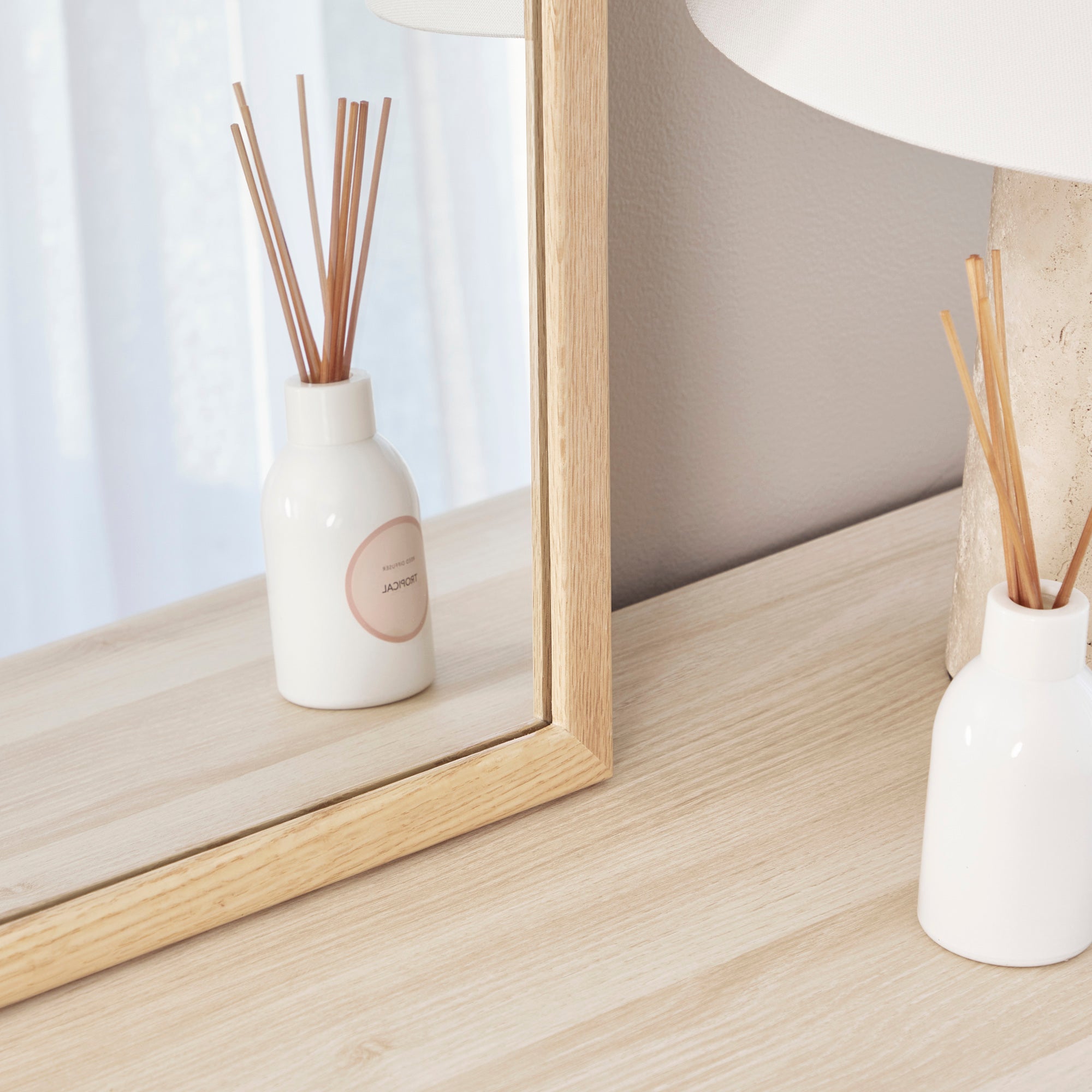 Oakleigh 85cm Arch Solid Oak Mirror product image 5