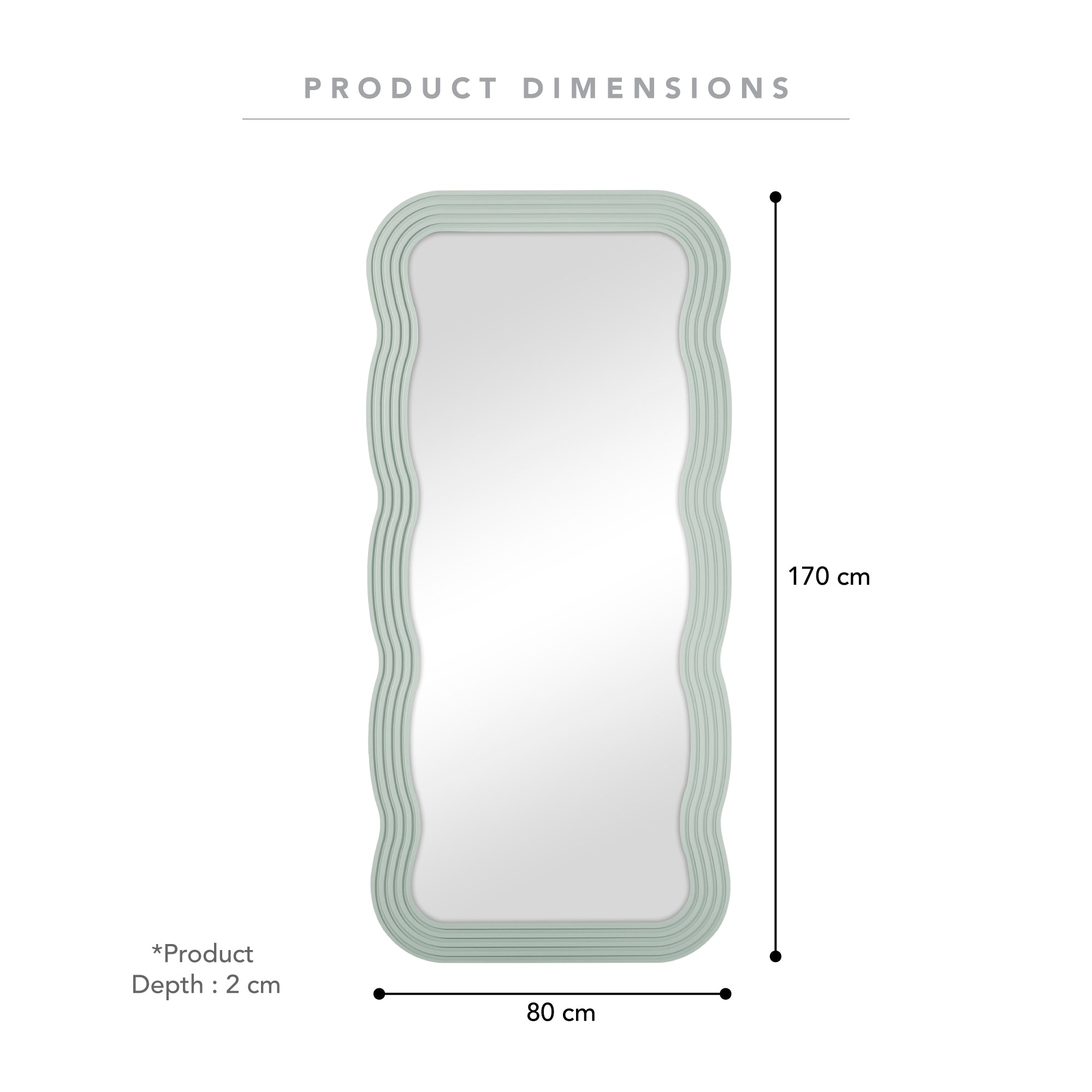 Jesse 170cm Squiggle Mirror Green product image 3