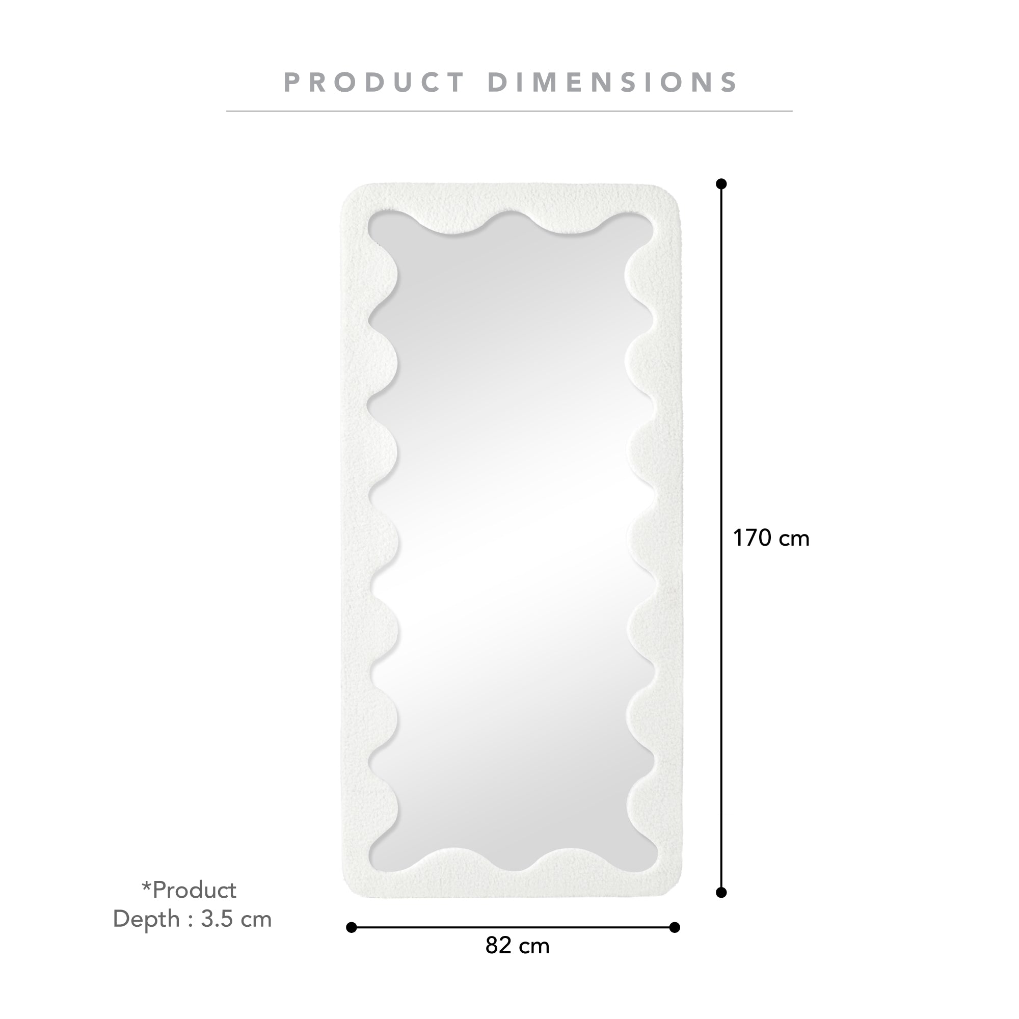 Jacky 170cm Squiggle Mirror White product image 3