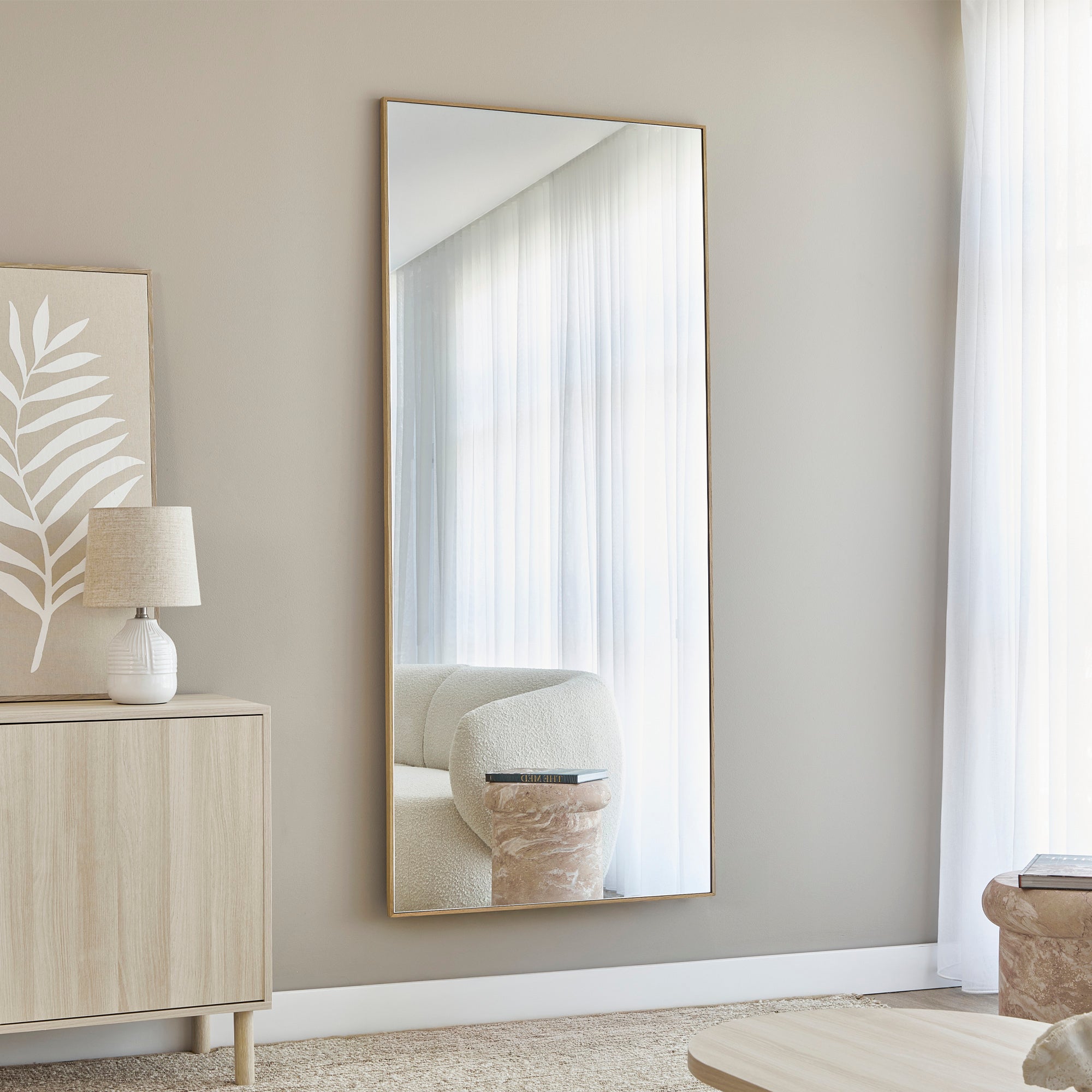 Oakleigh 180cm Rectangle Solid Oak Mirror Natural product image 5
