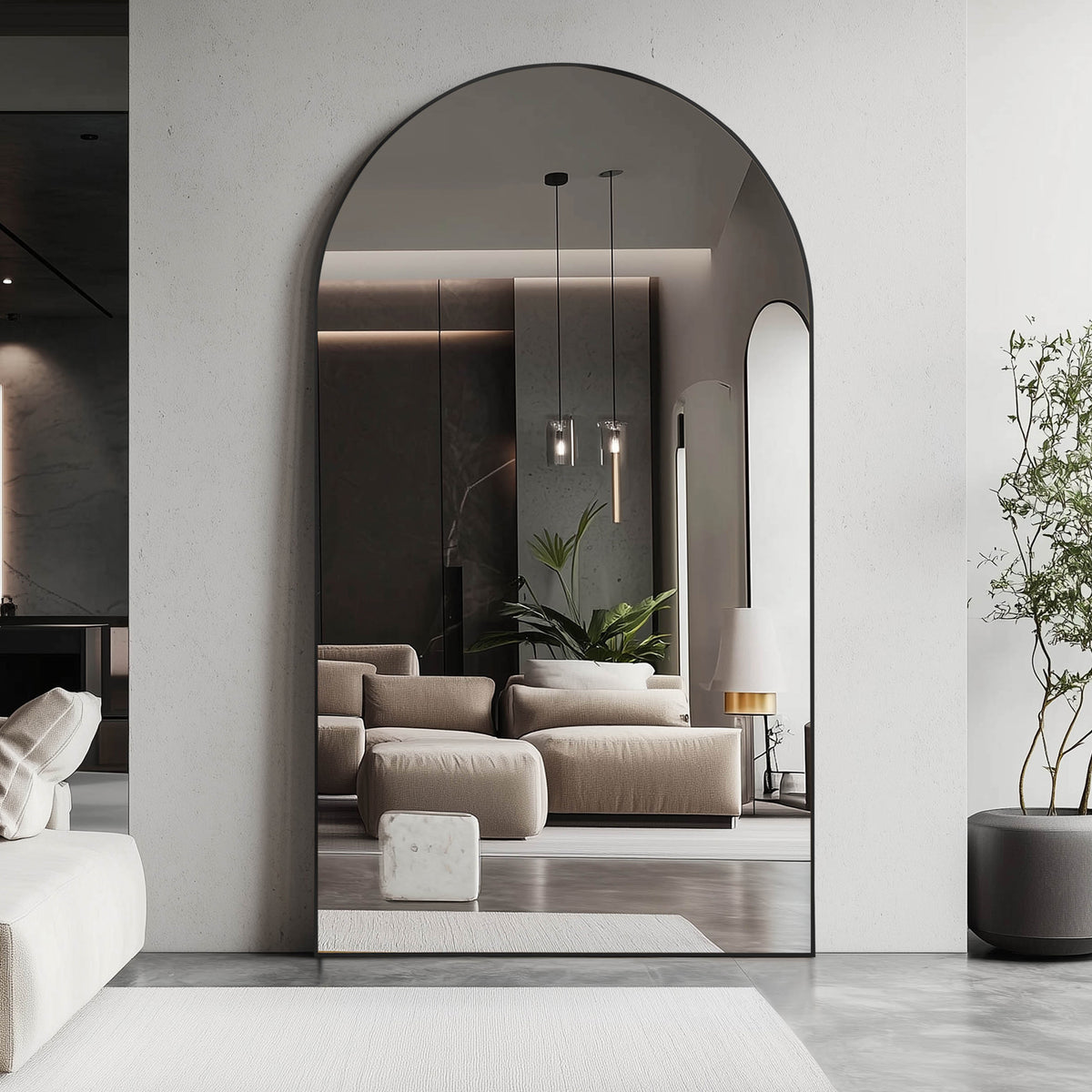 Cindy XXXL 210cm Arch Mirror Black lifestyle image