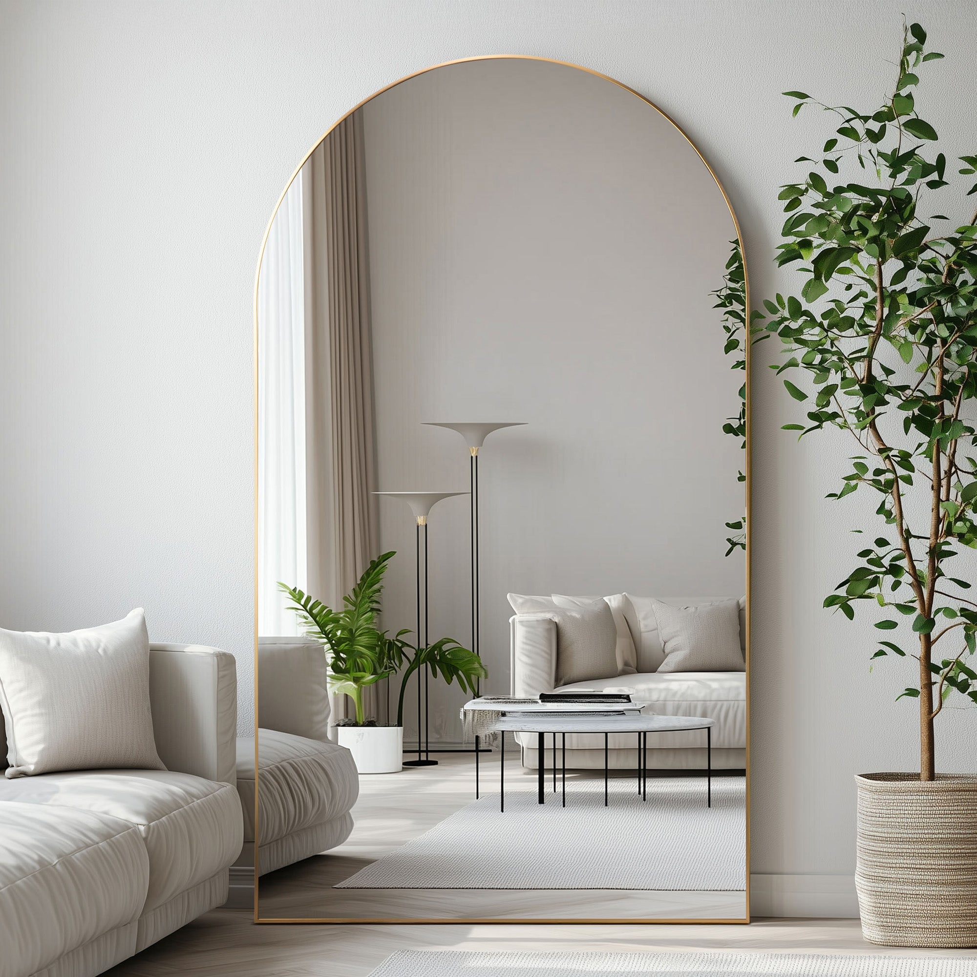 Cindy XXXL 210cm Arch Mirror Gold lifestyle image