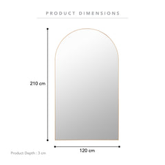 Cindy XXXL 210cm Arch Mirror Gold product image 3