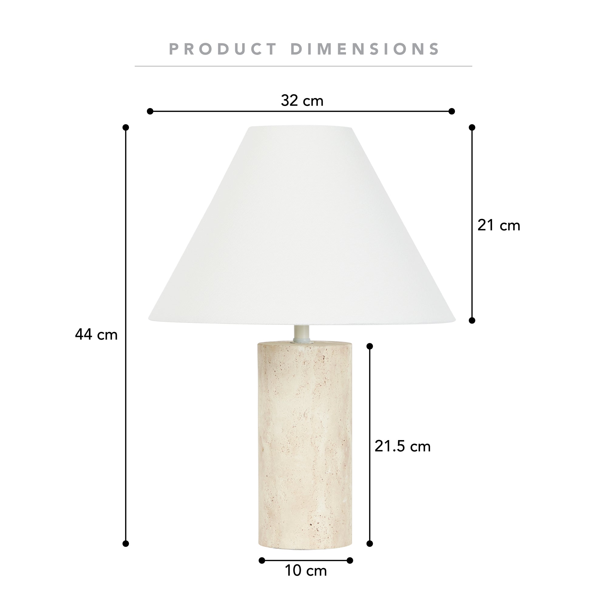 Astrid 43cm Travertine Table Lamp Natural product image 3